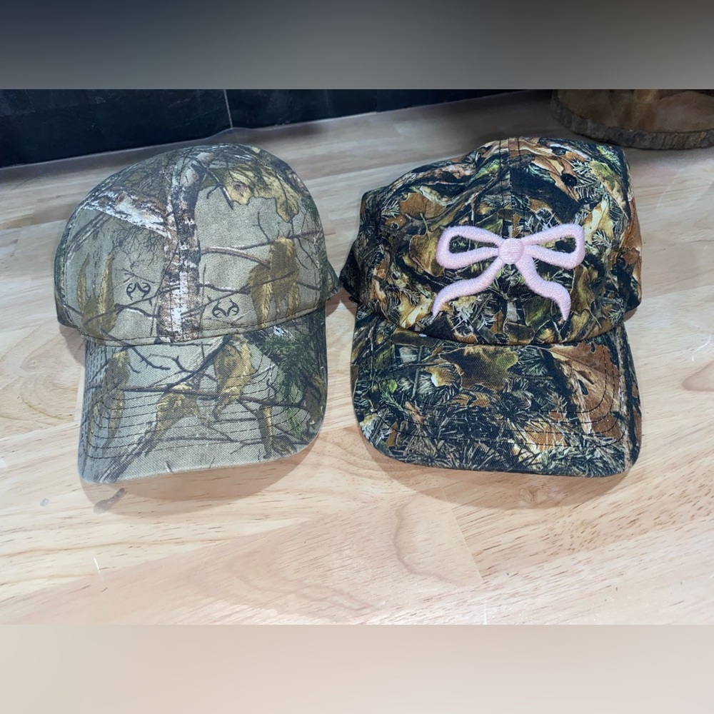 John Deere Camouflage couple Hats with Pink Bow